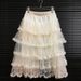 Korean Style Multi-Layered Tulle Skirt Puffy Cake Skirt Sweet Ruffles Long Summer Skirt For Women New Spring/Summer Collection_ecoleips.com