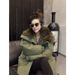 girl Girl European Style Large Fur Collar Parka For Women 2025 Winter New Loose Mid-Length Thickened Workwear Down Jacket Coat_ecoleips.com