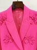 Women's Clothing Heavy Duty Three Dimensional Flower Elegant Double-Breasted Suit Set With 3D Floral Embroidery - Matching Blazer & Trousers_ecoleips.com