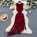 Women's Clothing Women's Sleeveless Slim Fit Long Dress Tassel Style Summer Waist Cinching Trendy For Formal & Casual For Women_ecoleips.com