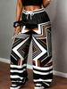 Women's Stylish Wide Leg Trousers Lightweight Breathable All Over Letter Print Casual Pants Trendy All Seasons_ecoleips.com