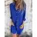 Verve 2025 New Women's Casual Solid Color Cotton Linen Shorts Long Sleeve Wrinkled Fabric Shirt Two-Piece Set_ecoleips.com