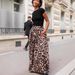 Style 2025 Spring Summer New Leopard Print Pleated Flared Midi Skirt For Women_ecoleips.com