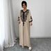 V-Neck Placement Flower Fashion Loose Printed Long Dress_ecoleips.com