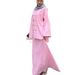 Women's Clothing Imitation Linen Two Piece Set Asymmetrical Long Shirt And Skirt High End European American Women's Muslim Fashion_ecoleips.com