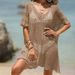 Sexy Lace-Trim Deep V Neck Bikini Cover-Up Beach Tunic - Lightweight & Breathable Sun Protection For Women"_ecoleips.com
