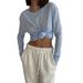 2026 New European And American Style Long Sleeve Snowflake Pattern T-Shirt For Women, Summer Thin Sheer Round Neck Loose_ecoleips.com