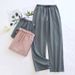 Summer Cotton Oversized Loose Pajama Pants For Men's And Women's Thin Loose Solid Color Long Pants Sleepwear Pajama Trousers_ecoleips.com