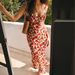 Retro French Romantic Beach Vacation Style Strapless Long Dress Floral Print Tie Waist Slip For Women_ecoleips.com