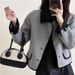 Elegant Tweed Short Coat For Women 2025 Spring New Style With Turn-down Collar, Petite Size, High-end Cardigan Top_ecoleips.com