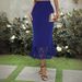 Women's Clothing new elegant knitted hip-wrapped hollow burnt flower fishtail skirt mid-length skirt one piece delivery_ecoleips.com