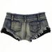 Sexy Y2k Women's Jeans Denim Shorts Splice Lace Ultra-low Rise Hot Pants Nightclub DJ Pole Dance DS Party Vintage Ripped Shorts_ecoleips.com