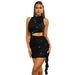 European And American New Women' Fahion Sexy Sequin Summer Slim Fit Crop Top Backle Hot Girl Style Bodycon Mini_ecoleips.com