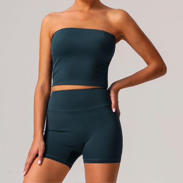 Women's Clothing Nude Quick Drying Yoga Suit For Women, Outdoor Training Suit, Running Sports Pants, Fitness Clothes, Gathered Bra Set_ecoleips.com