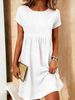 2026 European And American Cross-border Independent Site Casual Cotton-linen Pocketed Round-neck Dress New_ecoleips.com