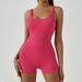 Women's Clothing Women's Sleeveless Bodysuit Yoga Wear With Breast Pads Tummy Control Pleats Beautiful Back Style_ecoleips.com