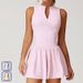 Women's Clothing Cloud Feel Faux Two Piece Stand Up Collar Dress, Outdoor Running Anti Exposure Base Layer A Line Skirt Tennis Skirt 9094_ecoleips.com