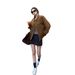 Vintage Suede For Women Spring And Autumn 2025 New High-end Small Size Turn-down Collar Loose Casual Jacket Top_ecoleips.com