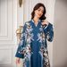 Muslim Women's Robe Elegant Printed Long Skirt Dress_ecoleips.com