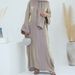 Elegant Bubble Sleeve Blouse With Flowy High-Waist Maxi Dress – Stylish & Versatile For Work & Casual_ecoleips.com