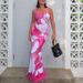 Women's Clothing Fashion Printing Sexy Backless Sleeveless U Neck Sling Slit Long Skirt Dress Female_ecoleips.com