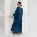 Modest Abaya Dress/Muslim Dress Women Glamorous Embellished Satin Kaftan Dress – Elegant Robe With Contrast Color & Crystal Details, S/M/L/XL/XXL_ecoleips.com
