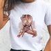 European And American Cross-border Foreign Trade Women's Fashion Urban Girl Round-neck Printed Short-sleeve T-shirt Top_ecoleips.com