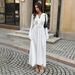 Women's Clothing High Waisted V Neck Long Sleeved Dress For Women Elegant Simple Style Spring Summer For Formal & Casual_ecoleips.com