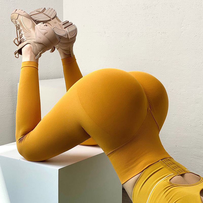Women's Clothing Yoga Pants Peach Buttocks No Embarrassing Line Tights Sports High Elastic Base Fitness Buttocks Yoga Pants_ecoleips.com