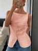 Women's Clothing Elegant Single Breasted Round Neck Sleeveless Slim Fit Vest For Women Solid Color T-Shirt For Formal & Casual For Women_ecoleips.com