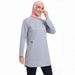 Arabic Muslim Women's Hui Ethnic Sports Top Solid Color Sweatshirt Y025_ecoleips.com