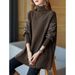 Carefully Selected Winter Outfits: Stylish High-neck Patchwork Sweater For Women, Korean-style Fashion, Loose And Warm_ecoleips.com