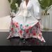 Women's Clothing Plus Size Clothes Elegant Pleated Floral Print Set – Stylish Top & Full Skirt Combo In Black/Rose Red/Orange-Red/Royal Blue/White_ecoleips.com