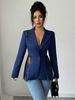 Women's Tailored A-Line Blazer With Contrast Lace Waist Detail For Office & Evening Wear_ecoleips.com