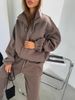 Minimalist Zip-Up Hoodie & Straight-Leg Pants Set – 95% Cotton Lounge-to-Street Coord (Oversized Fit, Neutral Palette, Wrinkle-Resistant)_ecoleips.com