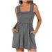 2027 Summer Fashion European-USA Style Wide-Leg Rompers Women Polyester Pure Color Strap Jumpsuit S-2XL_ecoleips.com