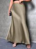 Verve Satin Midi Spring Summer New Simple Silk Long Skirt Women's Clothing_ecoleips.com