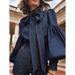 K European And American Style Women's Fashion New Lace Up Bow Denim Shirt_ecoleips.com