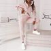Women's Clothing Stylish & Comfortable Stand Collar Hoodie & Pants Set For Women - Casual & Office Wear (Dark Brown, Pink, Gray, Black) - XS/S/M/L/XL_ecoleips.com