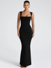 Mozision Square Collar Sleeveless Sexy Maxi Dress For Woman Fashion Spring Summer New High Waist Bodycon Club Party Long Dress_ecoleips.com