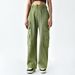 Women's Clothing Casual Straight Slim Solid Color Overalls Mid Waist Multi Pocket Wear_ecoleips.com