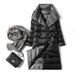Reversible Long Women's Down Coat With Oversized Lapel, Knee-Length Warm Winter Jacket, Dual-Tone Design For Fall & Winter_ecoleips.com