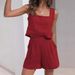 Verve 2024 New Women's 2-Piece Casual Set Square Neck Shorts Sleeveless Top Vest_ecoleips.com