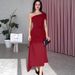 High End Premium Women's Off Shoulder Dress New Fashion Slim Waist Elegant Evening Party Cocktail Formal Casual Dress_ecoleips.com