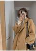 Korean-Style Oversized Trench Coat – Double-Breasted Wool Blend Coat For Petite Women (M-XXXL, 5 Trendy Colors, Office & Campus Chic)_ecoleips.com