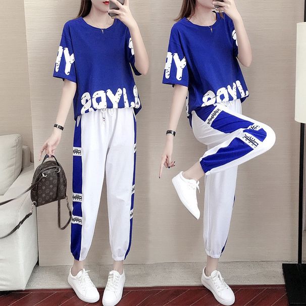 2026 Women's Casual Sports Suit For Summer, Korean Style Loose Fit, Student Fashion, Trendy Internet Celebrity Two-Piece_ecoleips.com
