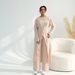 Modest Abaya Dress Aiyirui Modest Two-Piece Set – Dubai-Inspired Long Sleeve Top + Wide-Leg Pants (M-XL, 6 Neutral Colors)_ecoleips.com