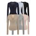 Women's Tencel V-Neck Button-Down Long Sleeve T-Shirt – Korean Style Henley Collar Fitted Top_ecoleips.com