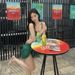 Aria Basics Korean Ins Sapphire Green Satin Skirt Two-piece Swimsuit For Women, Summer Sexy Hot Girl Three-piece Bikini Set_ecoleips.com
