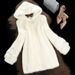 Women’s Faux Mink Hooded Coat – Mid-Length Winter Jacket With Metallic Thread Detailing (White, Elegant & Office-Ready Outerwear)_ecoleips.com